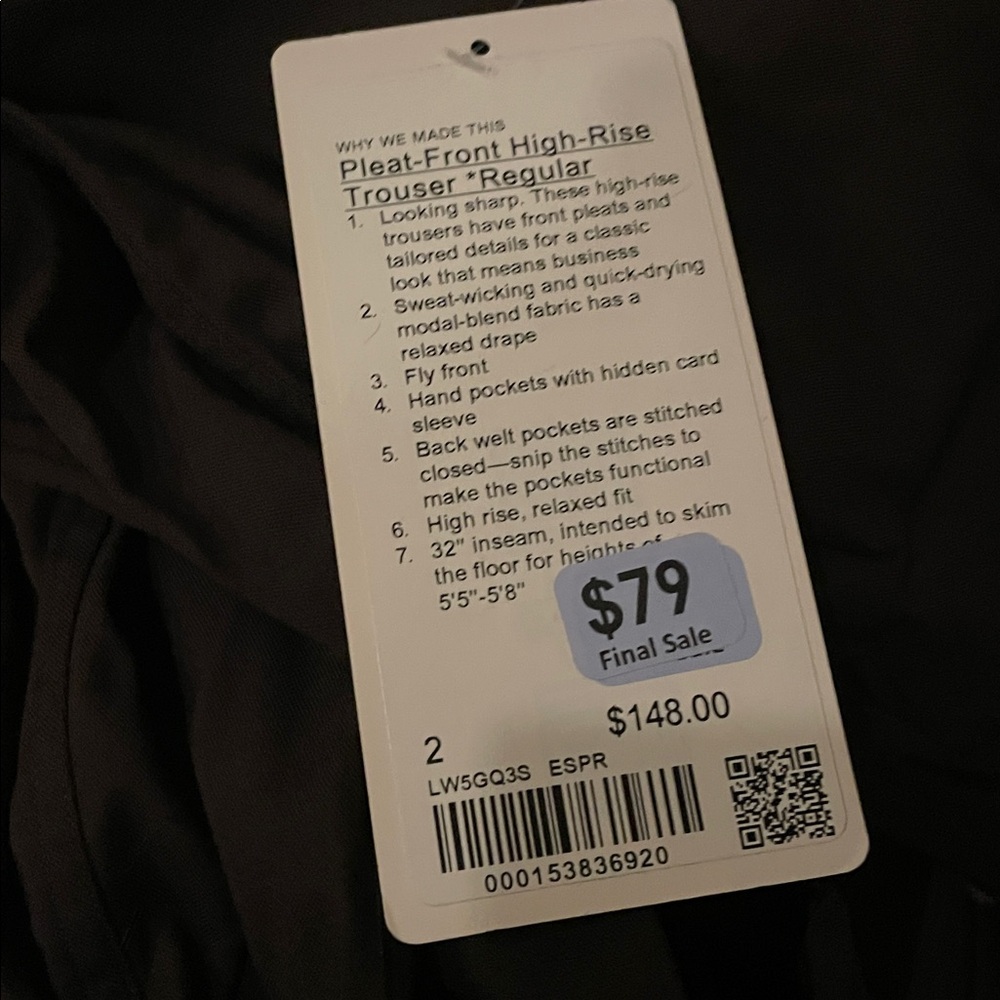 Lululemon Espresso Pleat-Front High-Rise Trousers - Picture 8 of 8